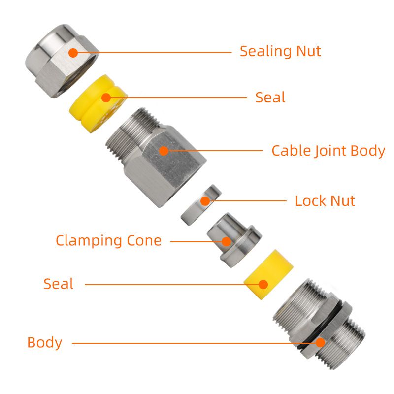 BDM series explosion-proof joint 丨 Armored double sealed joint 丨 Brass nickel plated, 304/316L stainless steel丨 M, G, NPT types 丨explosion-proof certification