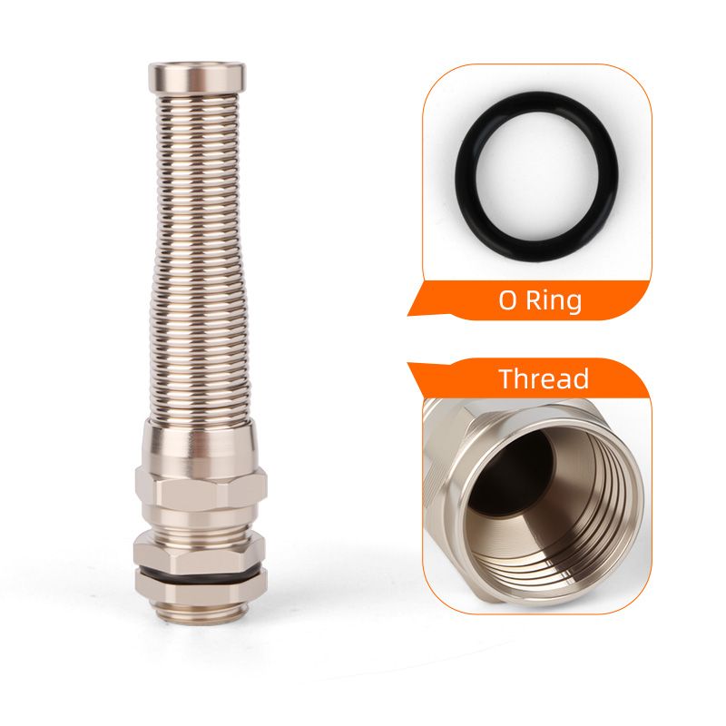 Anti bending brass cable gland 丨 NPT-R types 丨 IP66 IP68 丨 Stress relief 丨 Wire clamp