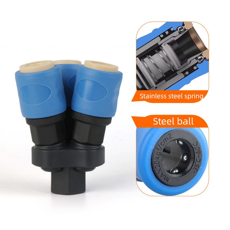 Multi head plastic steel pneumatic self-locking quick connector 丨 Full range of specifications two-way/three-way type