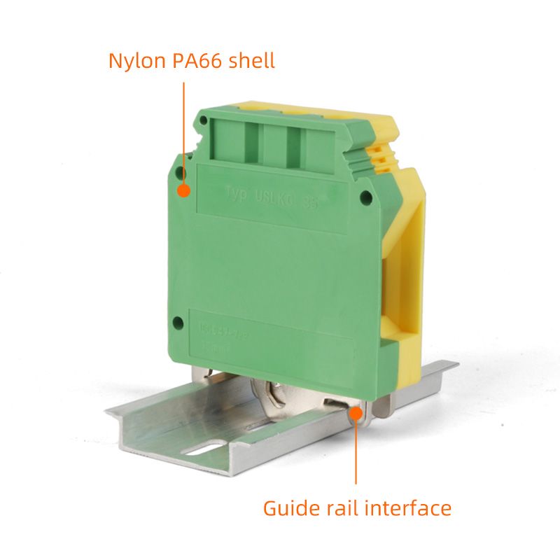 Wiring terminal 丨 UK series grounding terminal 丨 Metal component made of red copper material 丨 customized